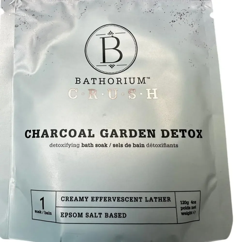 Bathorium CRUSH Charcoal Garden Detox Bath Soak 120g 4oz New Sealed